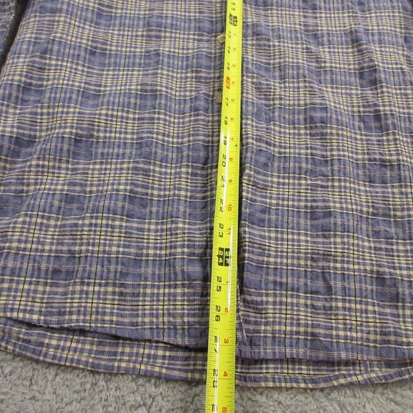 Cut Loose Womens Oversized Shirt Top Blouse size XS Crinkle Stretch Plaid Button - Picture 5 of 8